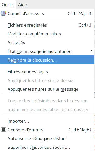 Rejoindre une discussion dans Thunderbird