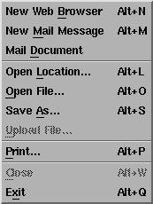 [Le menu File de Netscape 3]